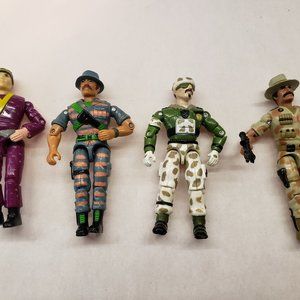 4 Vintage Lanard Corps Action Figures GI Joe Style as is with 1 gun